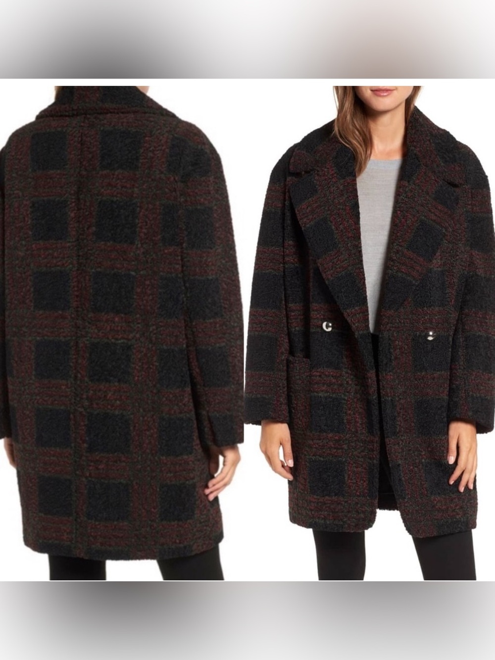 Sosken Studios Glen Plaid Berber Teddy Coat